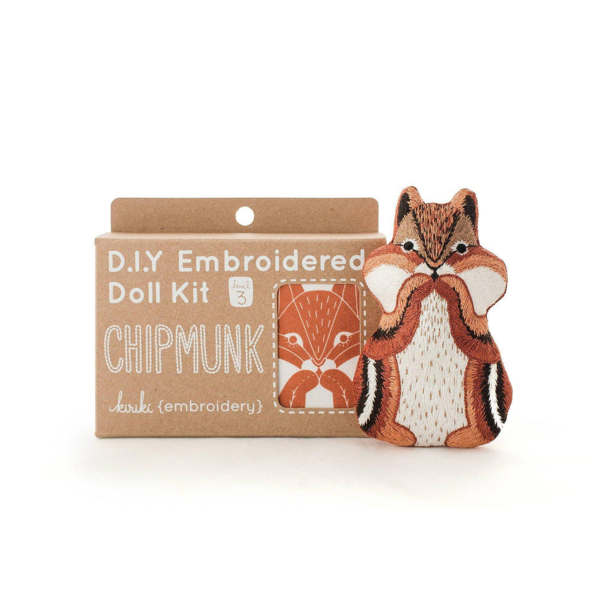 Kiriki Press - Chipmunk DIY Embroidery Kit - Default - gatherhereonline.sbs