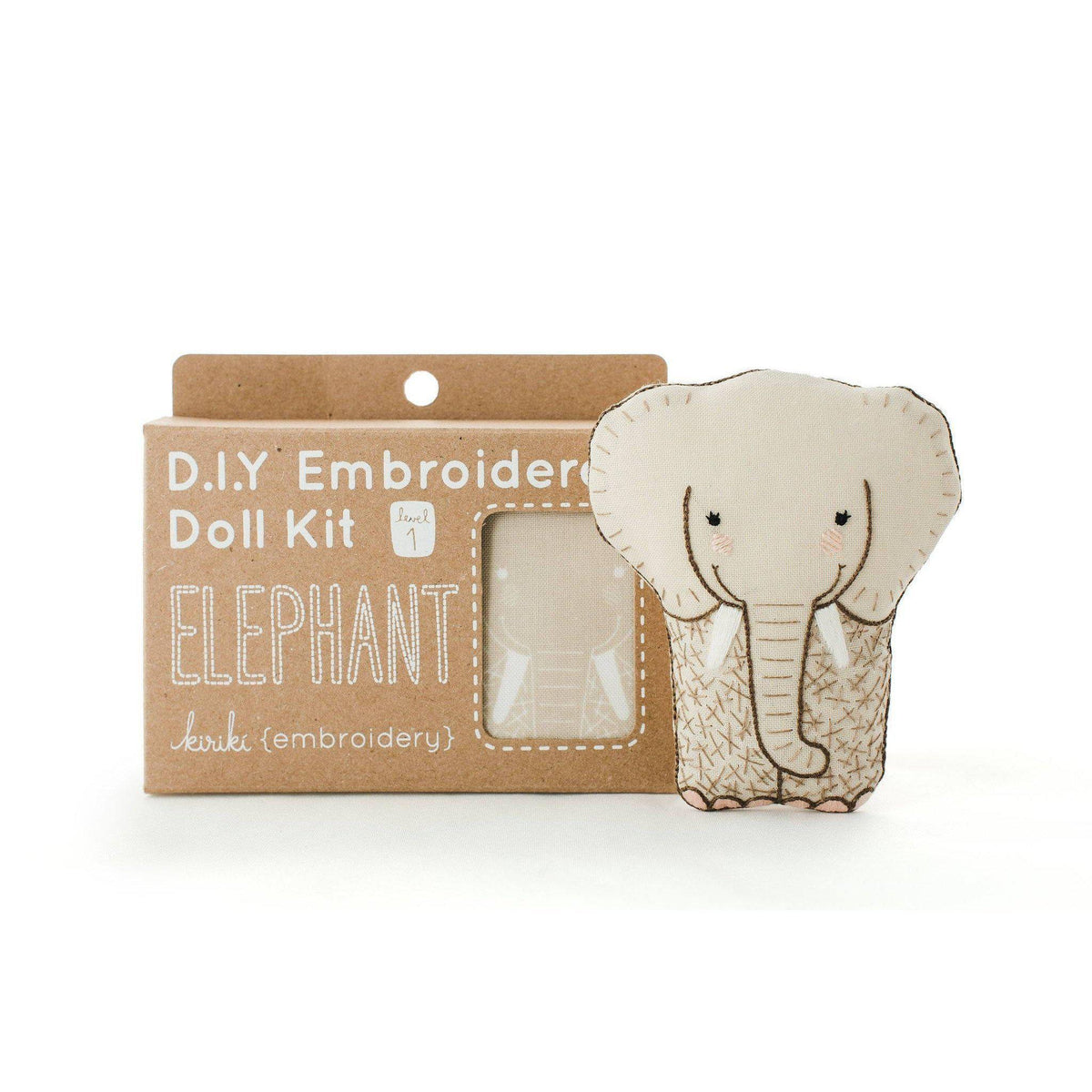 Kiriki Press - Elephant DIY Embroidery Kit - Default - gatherhereonline.sbs