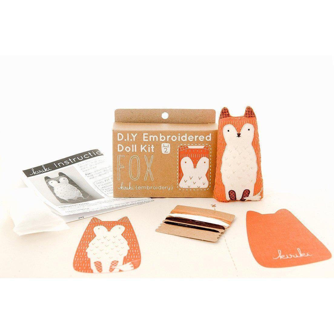Kiriki Press - Fox DIY Embroidery Kit - Default - gatherhereonline.sbs
