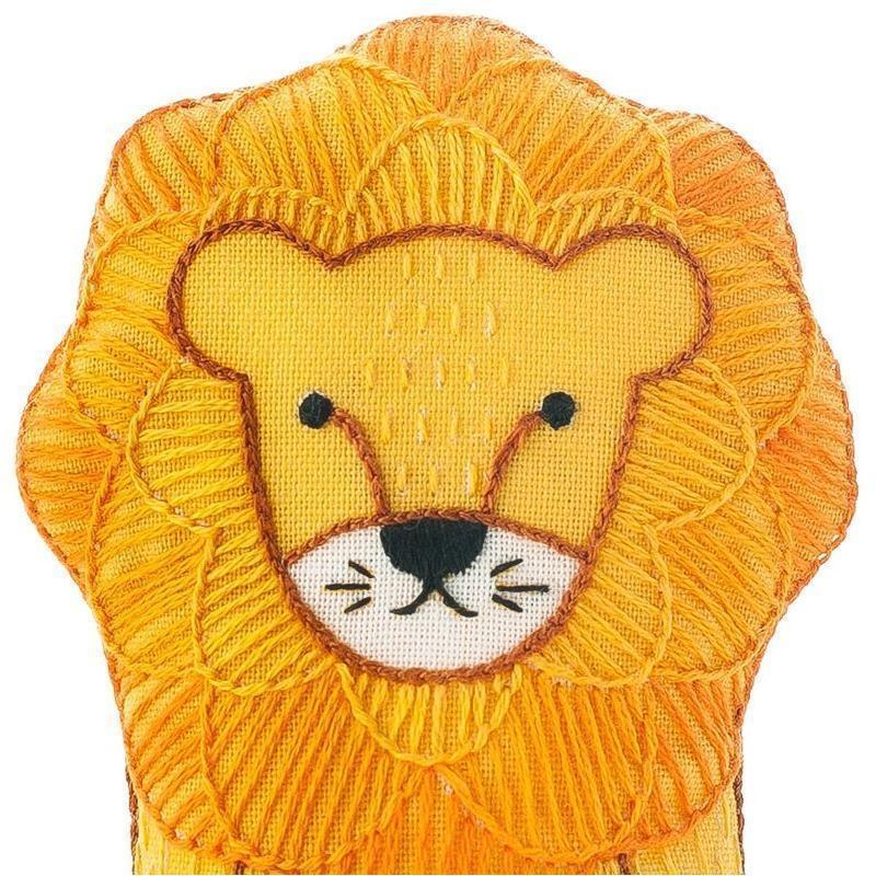 Kiriki Press - Lion DIY Embroidery Kit - Default - gatherhereonline.sbs