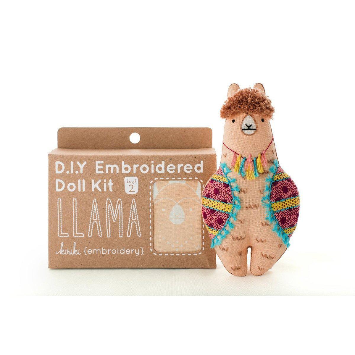 Kiriki Press - Llama DIY Embroidery Kit - Default - gatherhereonline.sbs