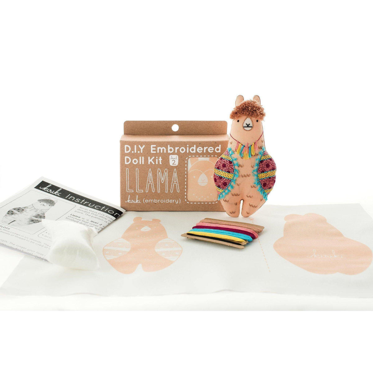 Kiriki Press - Llama DIY Embroidery Kit - Default - gatherhereonline.sbs