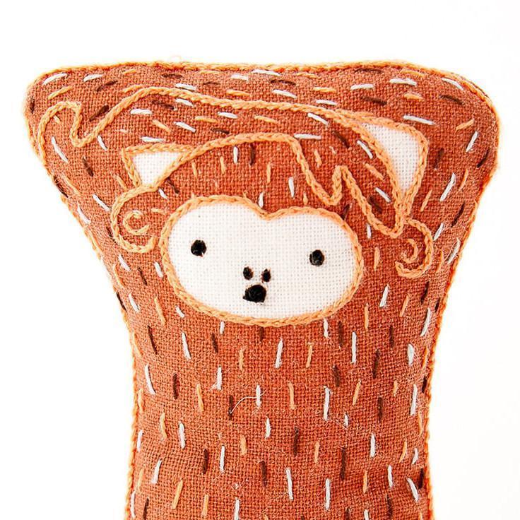 Kiriki Press - Monkey DIY Embroidery Kit - Default - gatherhereonline.sbs