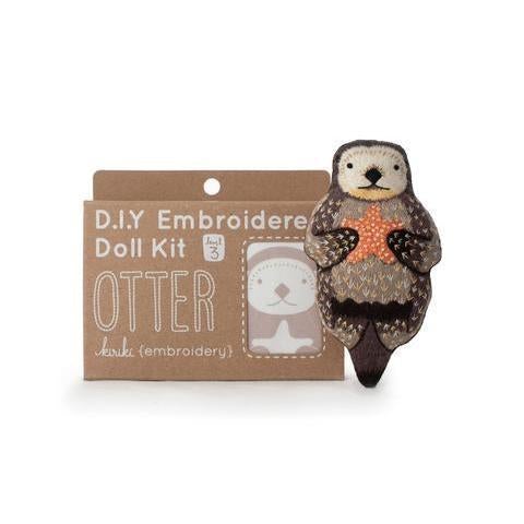 Kiriki Press - Otter DIY Embroidery Kit - Default - gatherhereonline.sbs