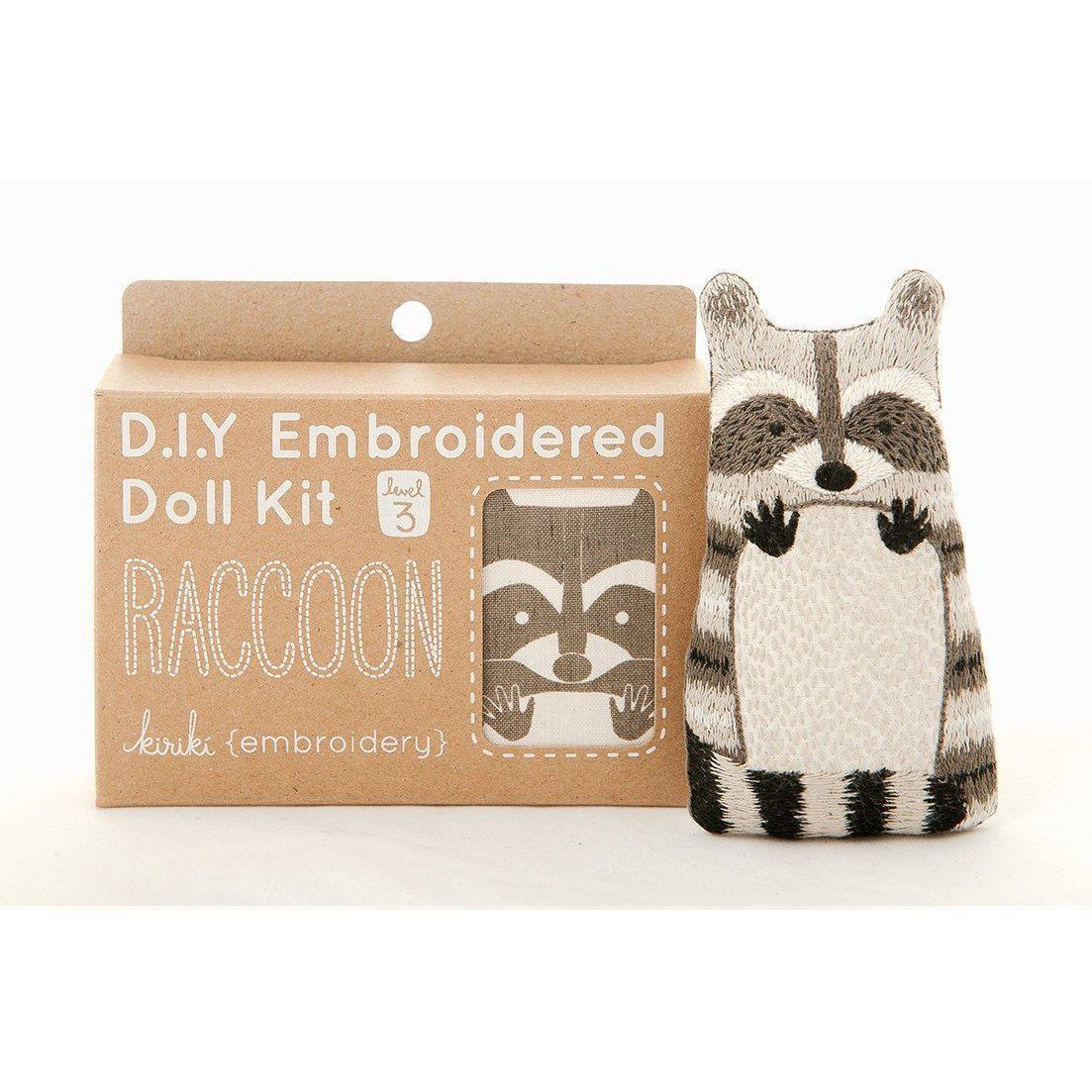 Kiriki Press - Raccoon DIY Embroidery Kit - Default - gatherhereonline.sbs