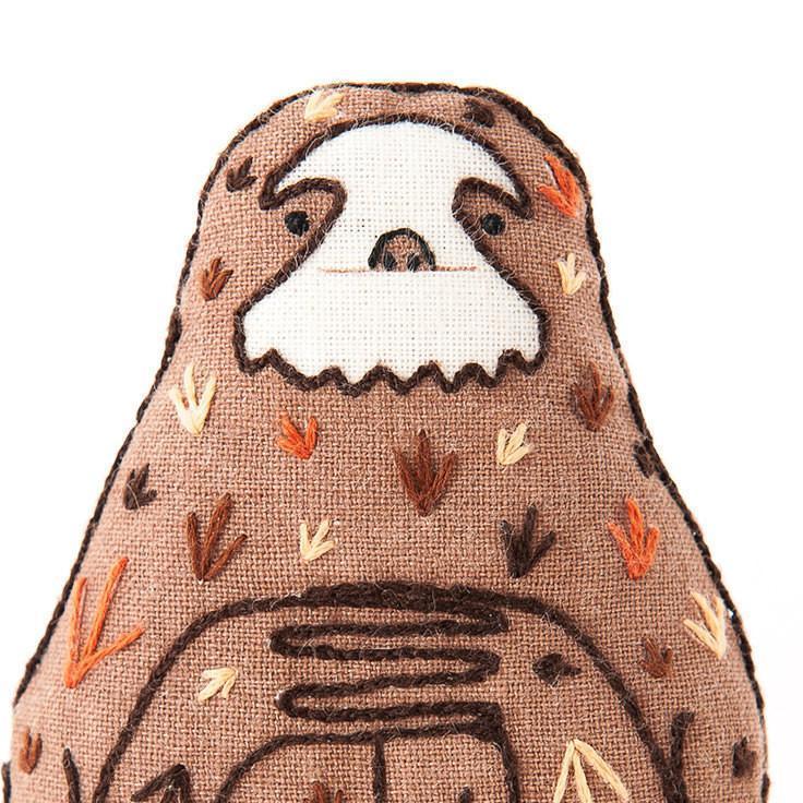 Kiriki Press - Sloth DIY Embroidery Kit - Default - gatherhereonline.sbs