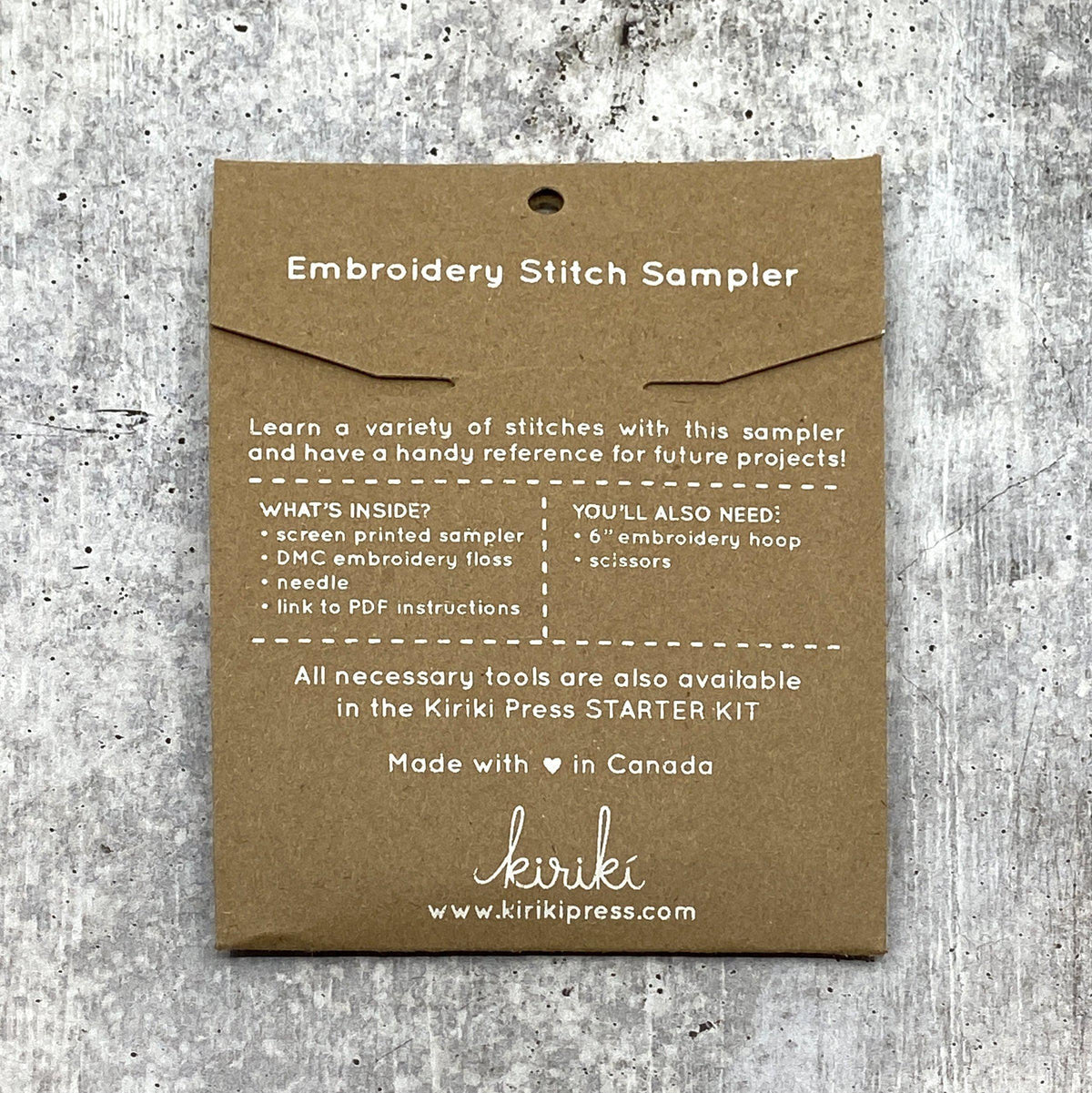 Kiriki Press-Summer Embroidery Stitch Sampler-embroidery/xstitch kit-gather here online