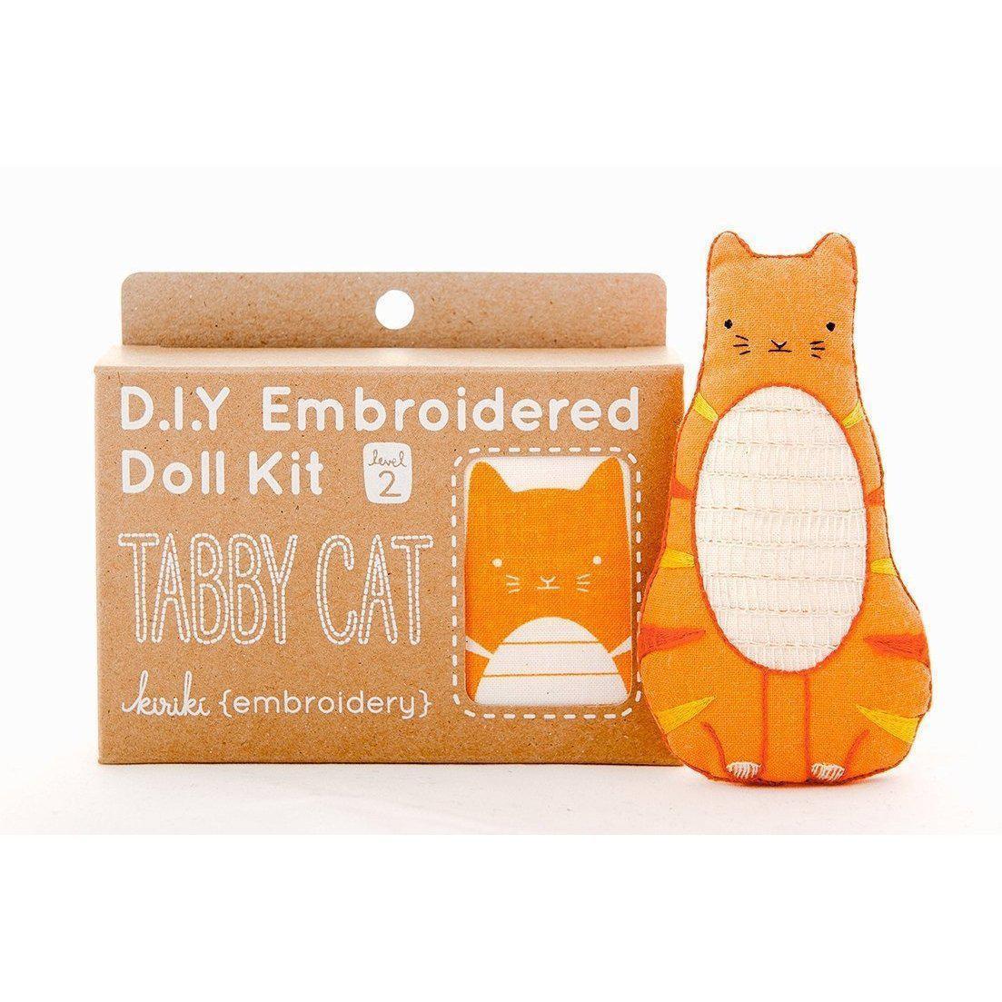Kiriki Press - Tabby Cat DIY Embroidery Kit - Default - gatherhereonline.sbs