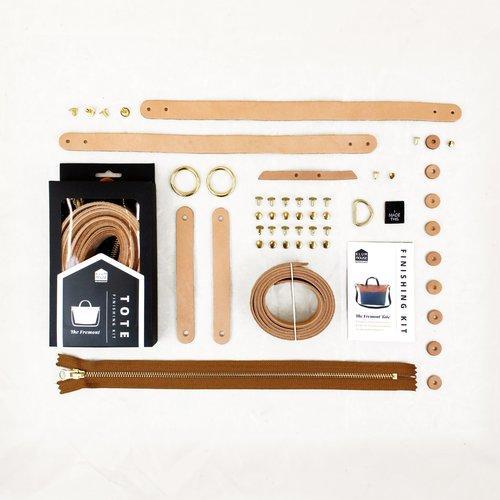 Klum House Workshop-Fremont Tote Finishing Kit - Black & Brass-sewing notion-Default-gather here online