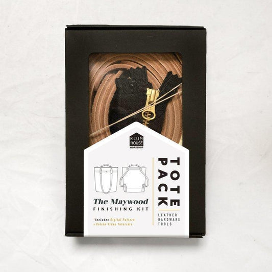 Klum House Workshop-Maywood Finishing Kit - Black Leather & Brass Hardware-sewing notion-gather here online
