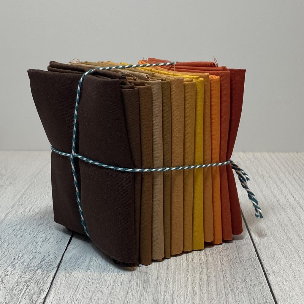 Kona - Fat Quarter Bundle of Kona Solids (12 Pieces) - fall ombre - gatherhereonline.sbs