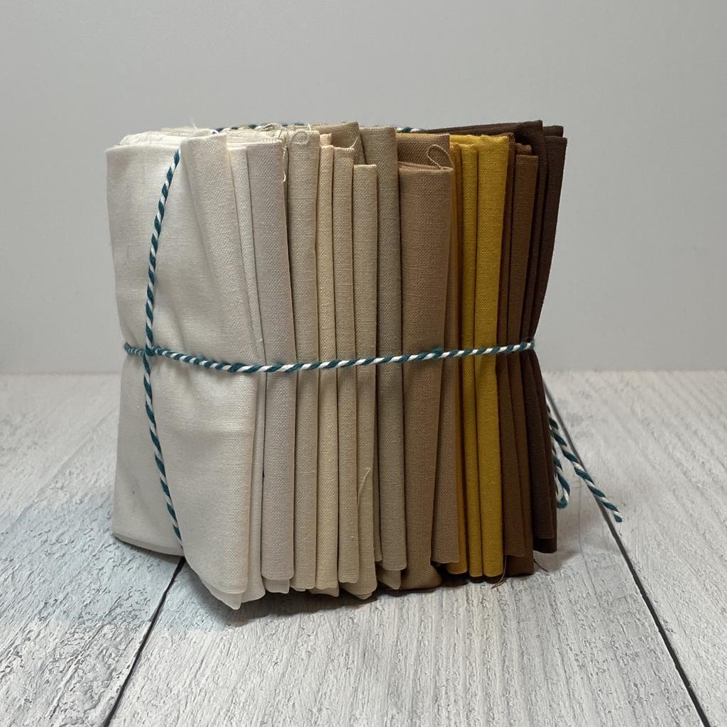 Kona - Fat Quarter Bundle of Kona Solids (12 Pieces) - neutrals ombre - gatherhereonline.sbs