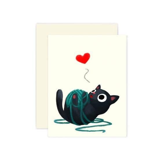 Little Red House - Black Cat Blank Card by The Little Red House - Default - gatherhereonline.sbs