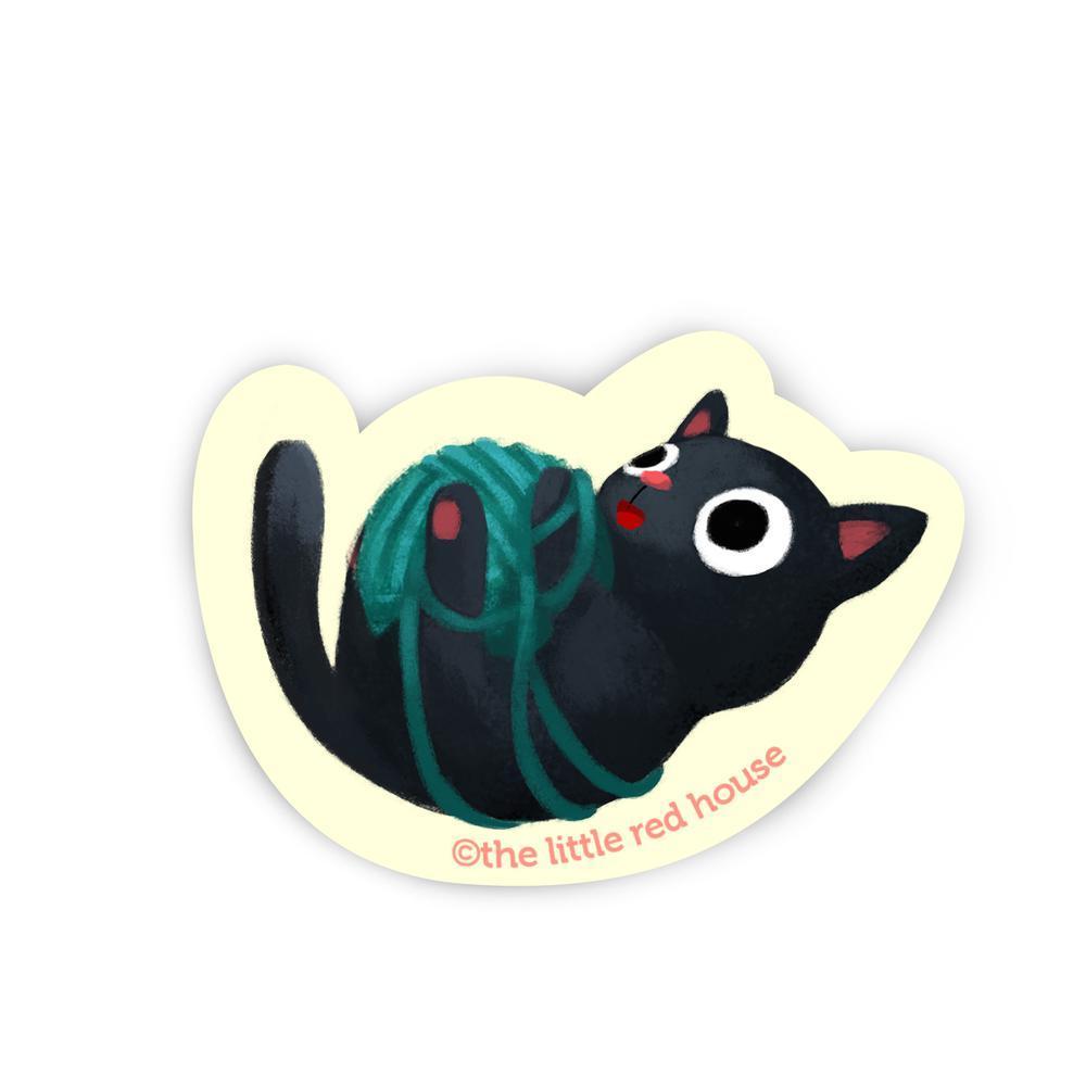 Little Red House-Black Cat Vinyl Sticker by The LIttle Red House-accessory-gather here online