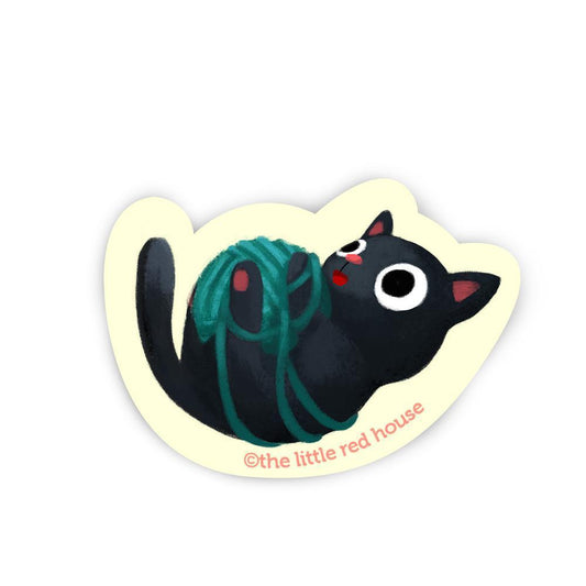 Little Red House-Black Cat Vinyl Sticker by The LIttle Red House-accessory-gather here online
