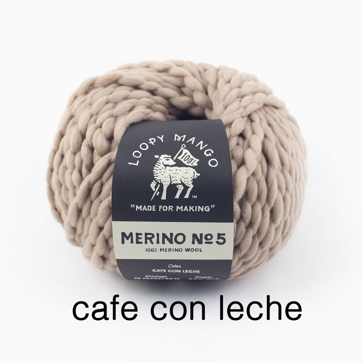 Loopy Mango-Merino No. 5-yarn-Cafe con Leche-gather here online