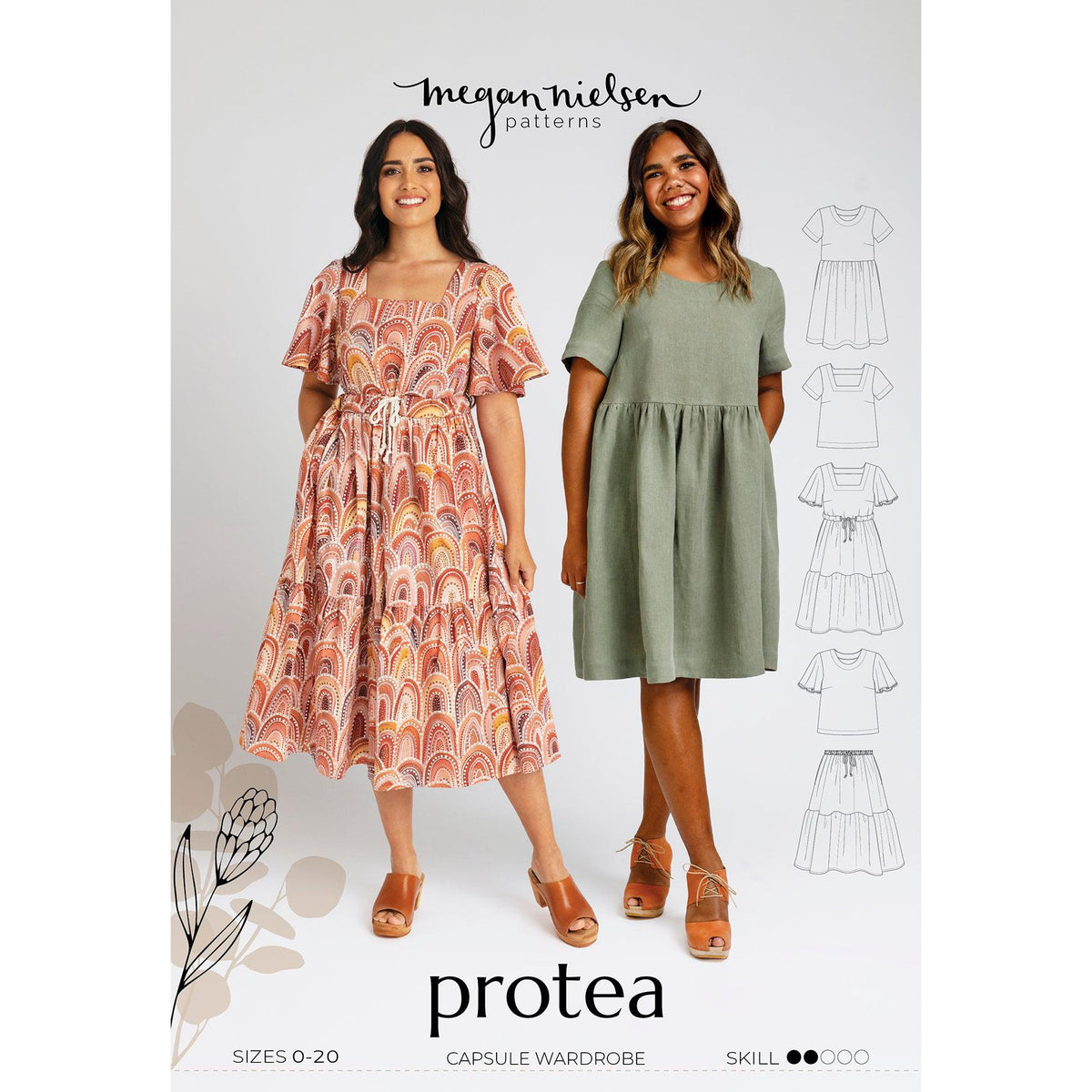 Megan Nielsen-Protea Capsule Wardrobe Pattern-sewing pattern-gather here online