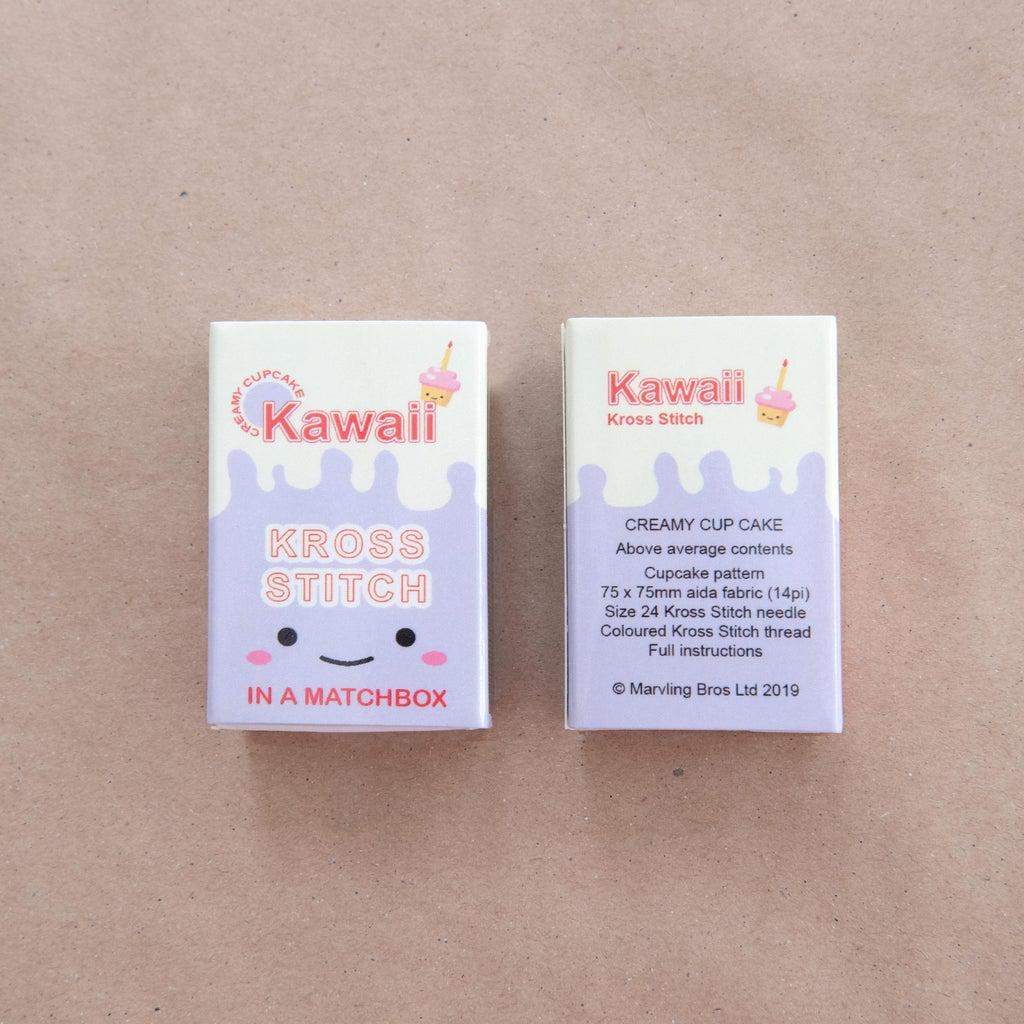 Marvling Bros-Kawaii Cupcake Mini Cross Stitch Kit in a Matchbox-xstitch kit-gather here online