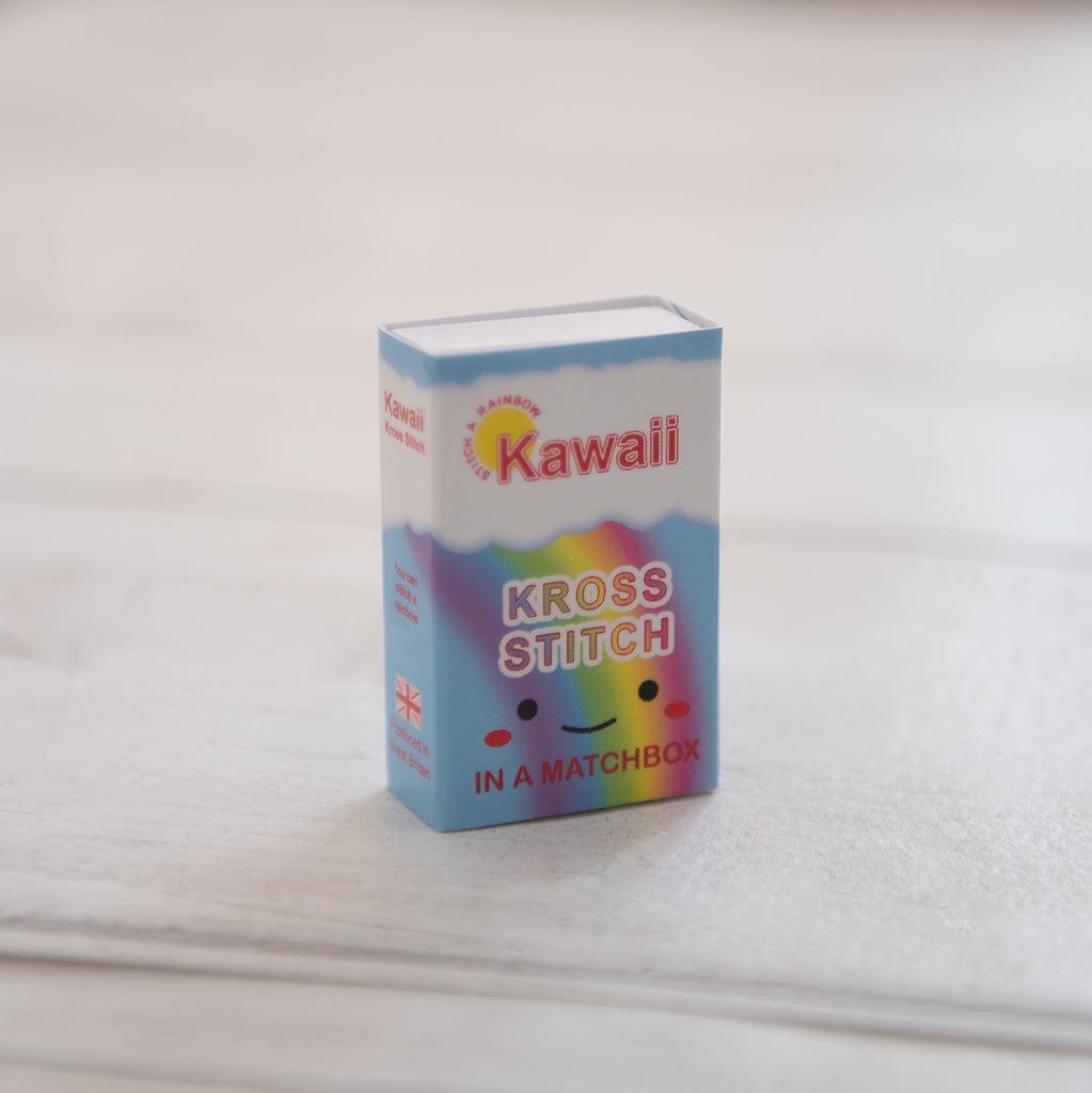 Marvling Bros-Kawaii Rainbow Cloud Mini Cross Stitch Kit in a Matchbox-xstitch kit-gather here online