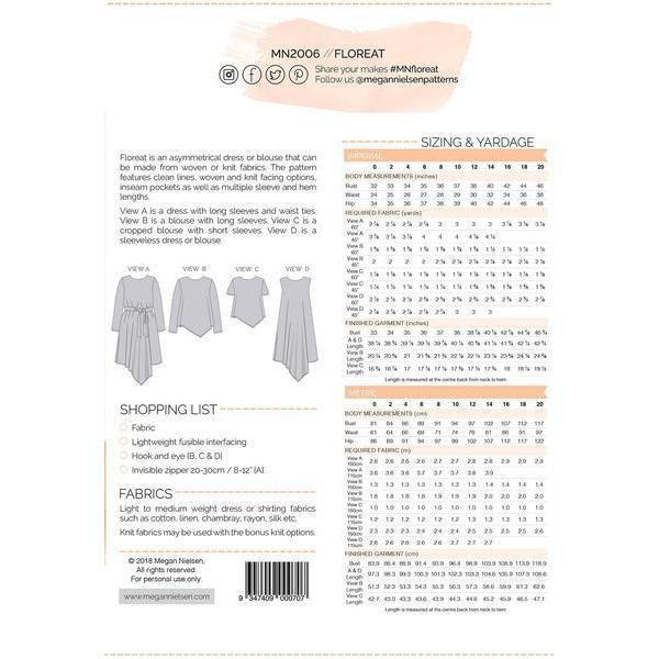 Megan Nielsen-Floreat Dress & Top Pattern-sewing pattern-Default-gather here online