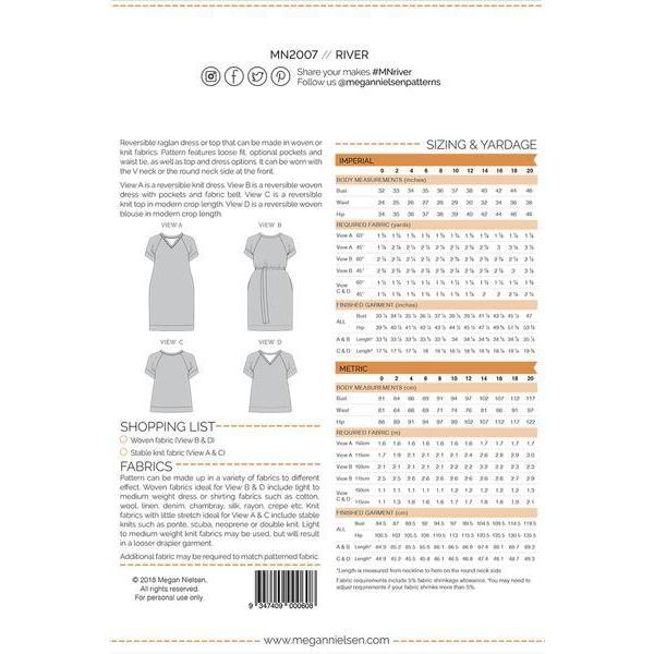 Megan Nielsen-River Shirt and Dress Pattern-sewing pattern-gather here online