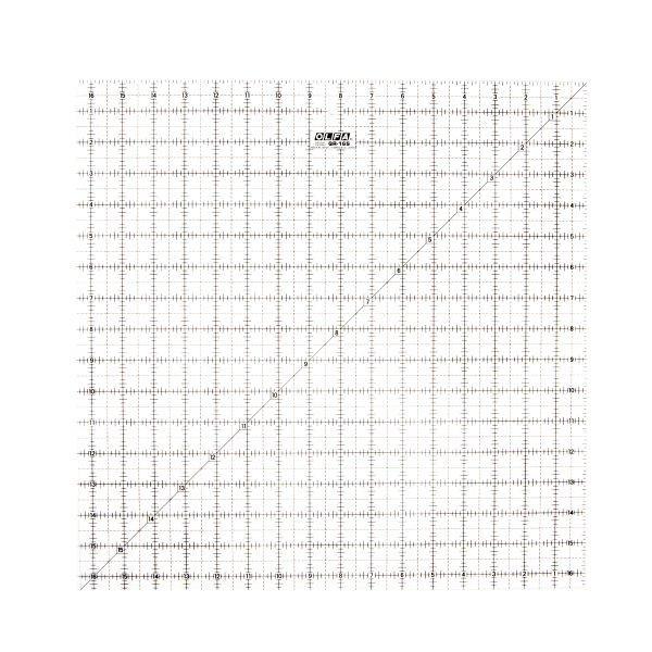 Olfa - Frosted Advantage 16.5" x 16.5" Quilting Ruler - - gatherhereonline.sbs
