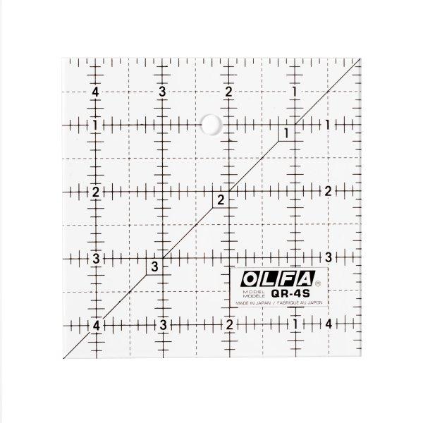 Olfa - Frosted Advantage 4.5" x 4.5" Quilting Ruler - - gatherhereonline.sbs