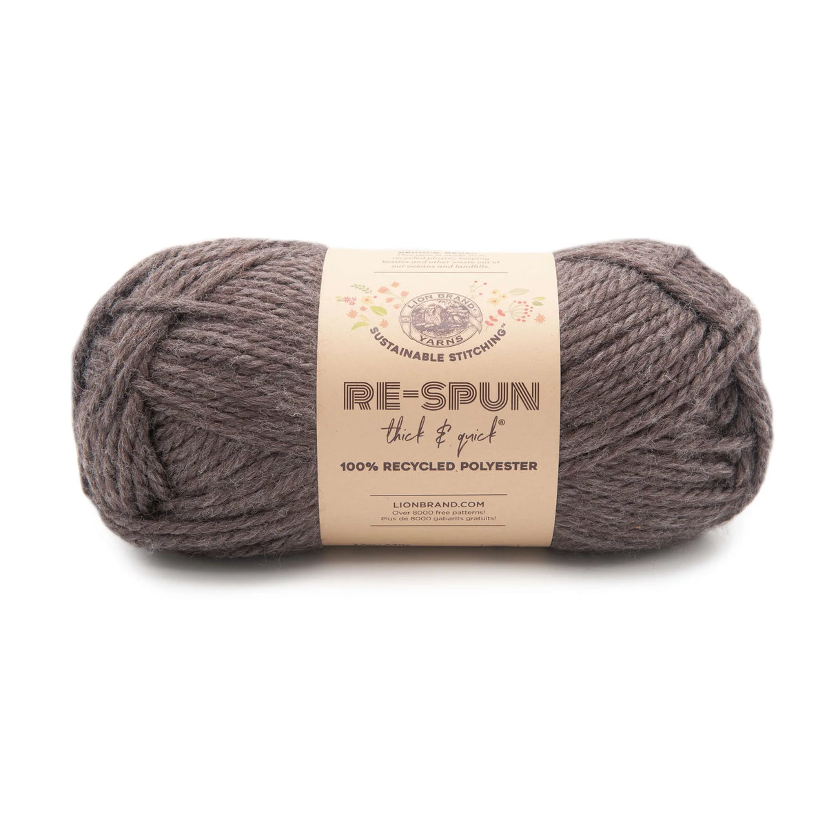 Lion Brand Yarns-Re-Spun Thick & Quick-yarn-Espresso-gather here online
