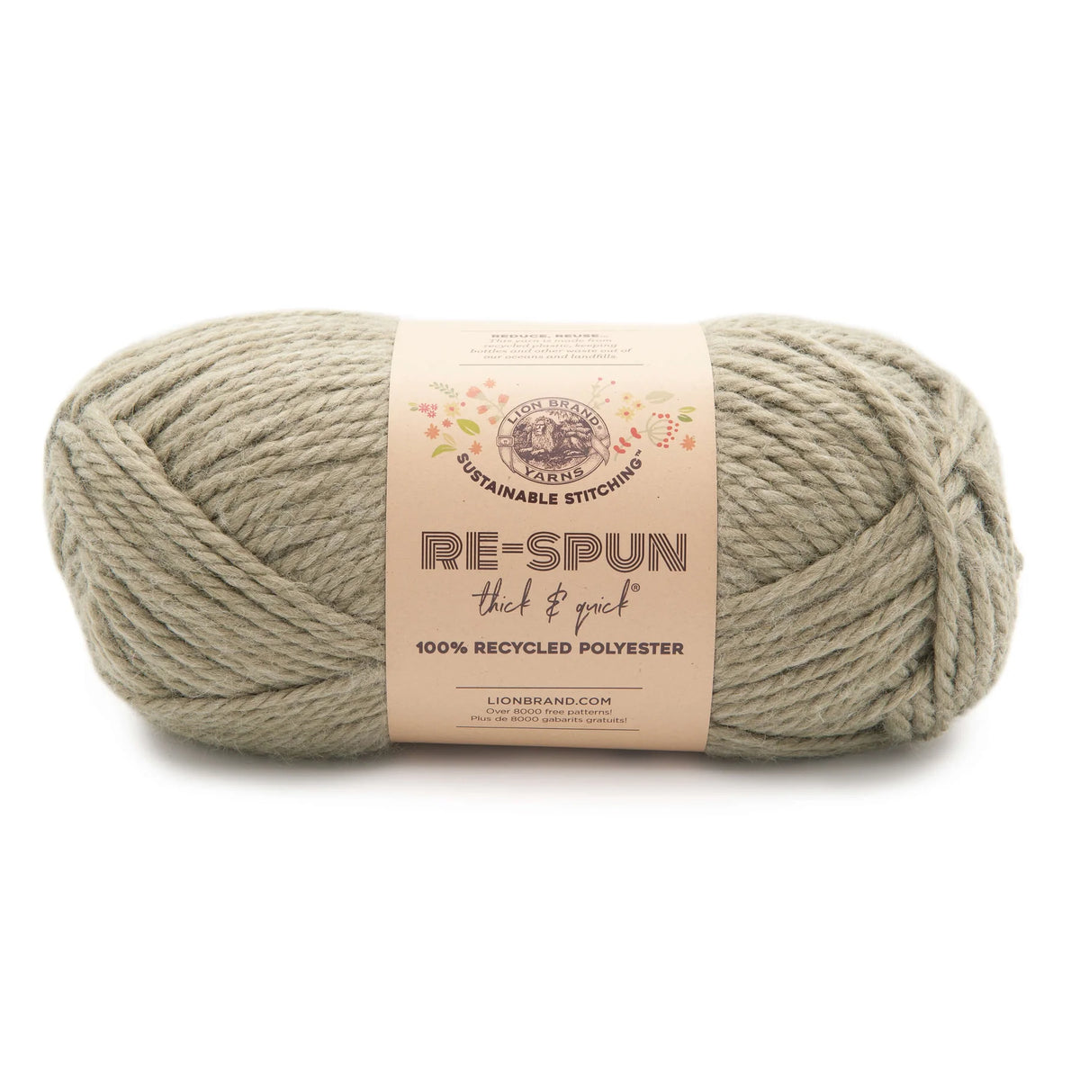 Lion Brand Yarns-Re-Spun Thick & Quick-yarn-Olive Branch-gather here online