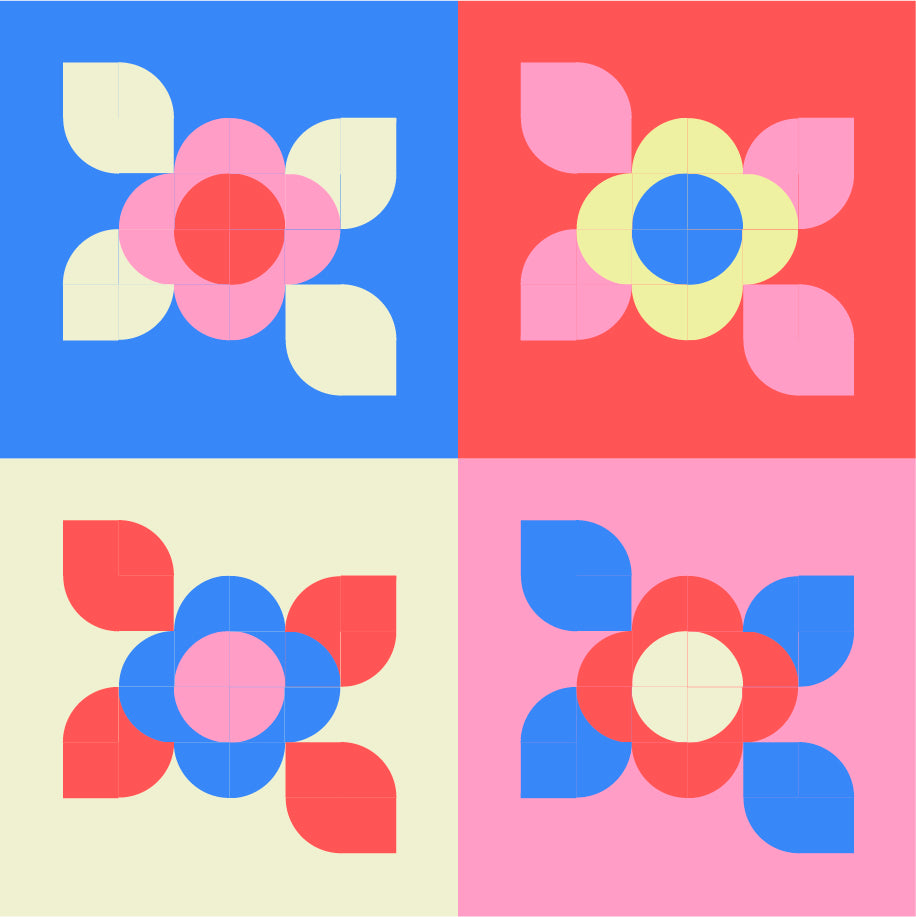 gather here classes-Pop Art Flowers Mini Quilt - 3 sessions-class-gather here online