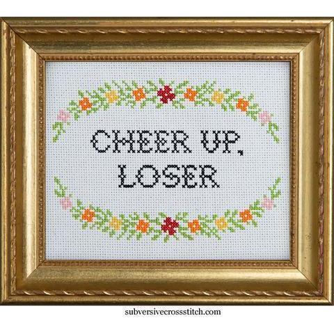 Subversive Cross Stitch - Cheer Up Loser Cross Stitch Kit - - gatherhereonline.sbs