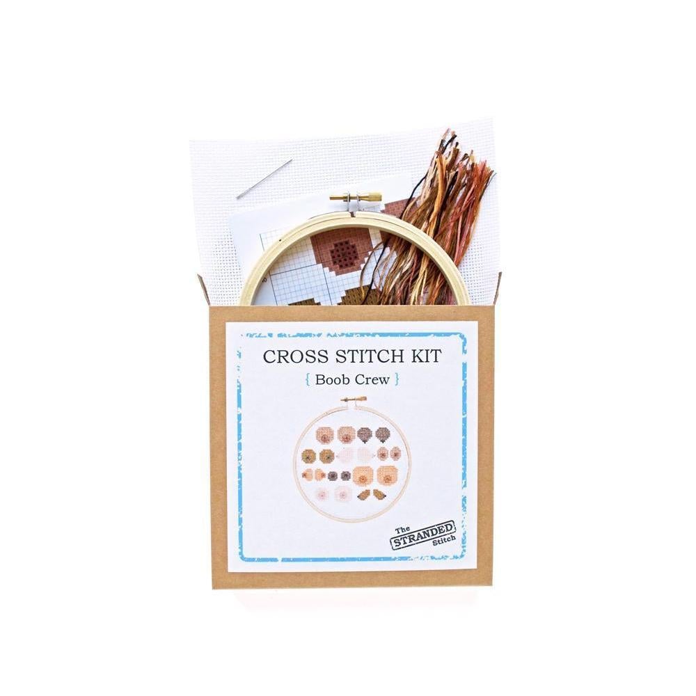 The Stranded Stitch - Boob Crew DIY Cross Stitch Kit - Default - gatherhereonline.sbs