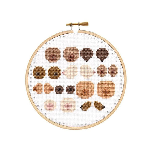 The Stranded Stitch - Boob Crew DIY Cross Stitch Kit - Default - gatherhereonline.sbs