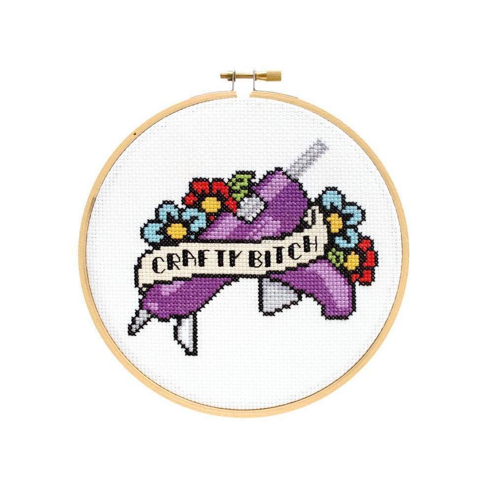 The Stranded Stitch - Crafty Bitch DIY Cross Stitch Kit - Default - gatherhereonline.sbs