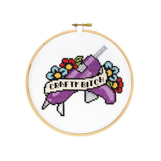 The Stranded Stitch - Crafty Bitch DIY Cross Stitch Kit - Default - gatherhereonline.sbs