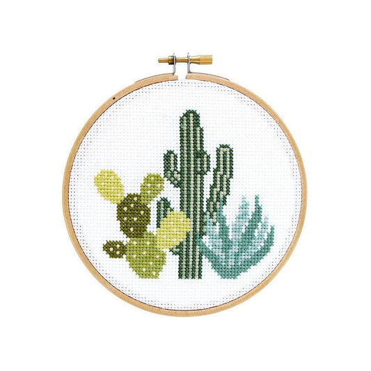 The Stranded Stitch - Desert Cacti DIY Cross Stitch Kit - Default - gatherhereonline.sbs