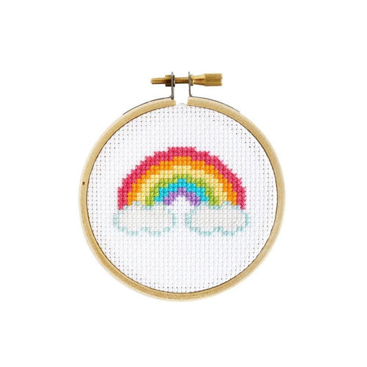 The Stranded Stitch - Mini Rainbow DIY Cross Stitch Kit - Default - gatherhereonline.sbs