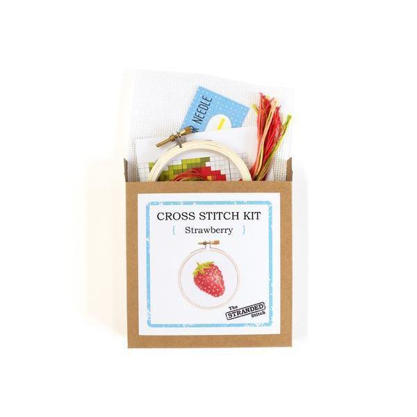The Stranded Stitch-Mini Strawberry DIY Cross Stitch Kit, The Stranded Stitch-embroidery/xstitch kit-gather here online