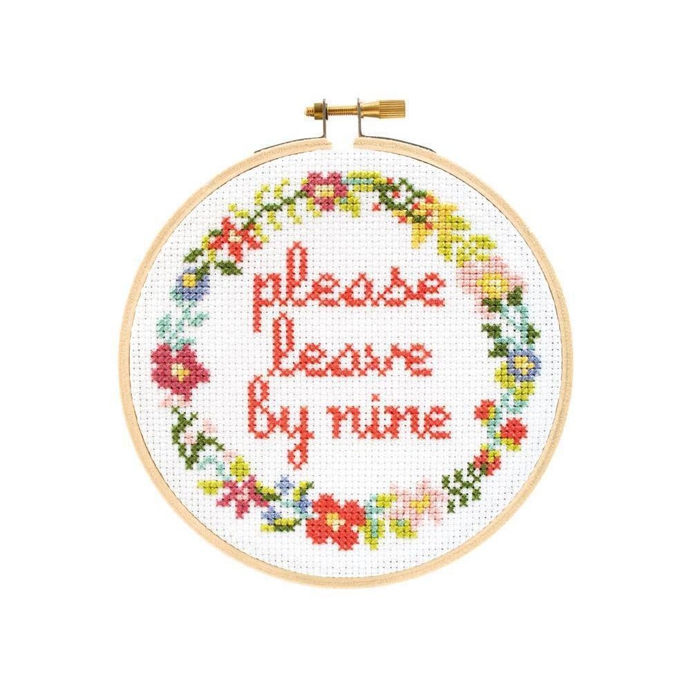 The Stranded Stitch - Please Leave by Nine DIY Cross Stitch Kit, The Stranded Stitch - Default - gatherhereonline.sbs