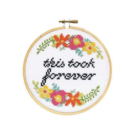 The Stranded Stitch - This Took Forever DIY Cross Stitch Kit - Default - gatherhereonline.sbs