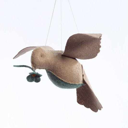Threadfollower - Beige & Teal Bird in Flight Hand Stitching Kit - Default - gatherhereonline.sbs