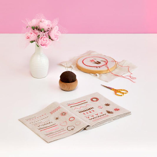 Tulip Company-Embroidery Sampler Book - Pink-embroidery kit-gather here online
