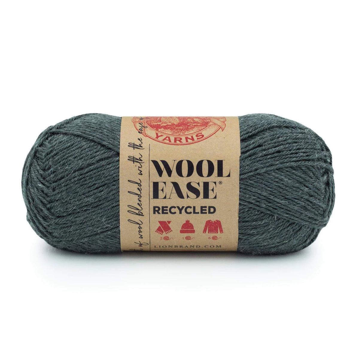 Lion Brand Yarns-Wool-Ease Recycled-yarn-Charcoal-gather here online