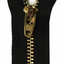 YKK - #4 Brass Jean Zipper, 7" - Black - gatherhereonline.sbs