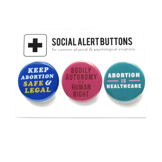 Word For Word Factory-Abortion Rights 3-Pack Pinback Buttons-accessory-gather here online