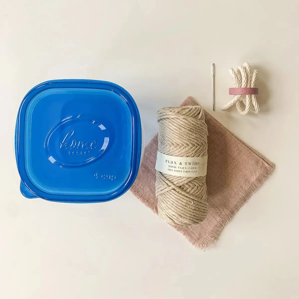 Flax & Twine-April Basket Kit - Stone-craft kit-gather here online