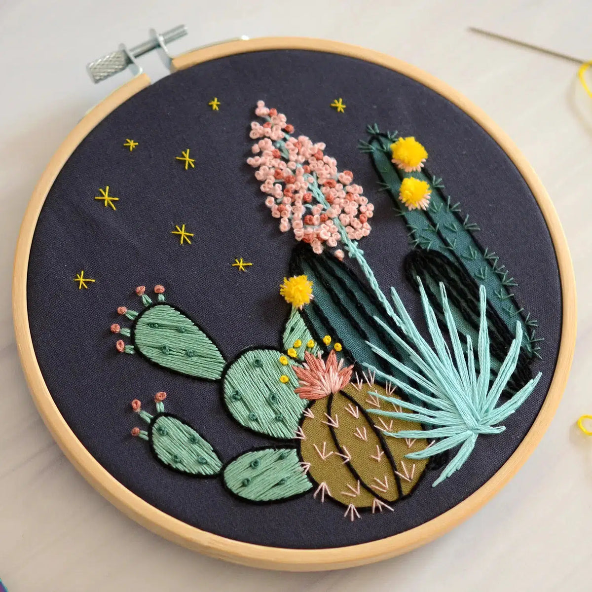 Antiquaria-Night Cactus 6" Embroidery Kit-embroidery kit-gather here online