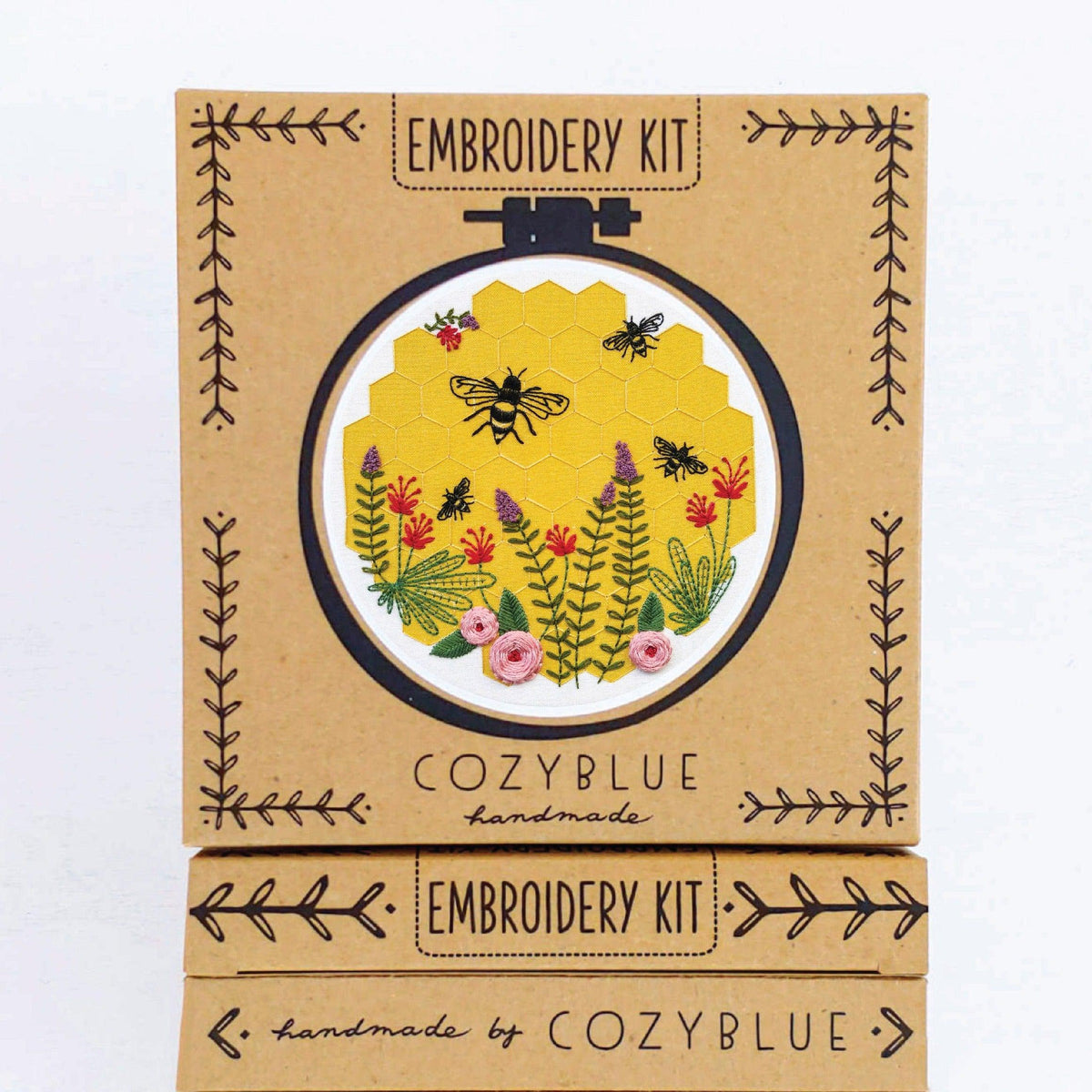 CozyBlue - Bee Lovely Embroidery Kit - Default - gatherhereonline.sbs