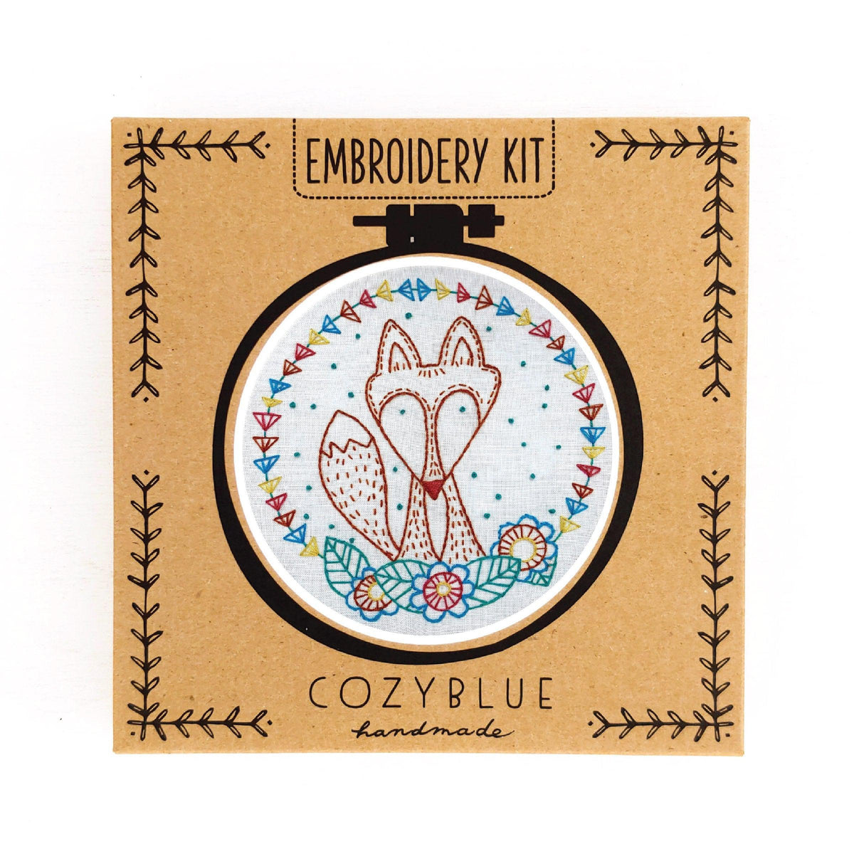 CozyBlue - Crafty Fox Embroidery Kit - Default - gatherhereonline.sbs
