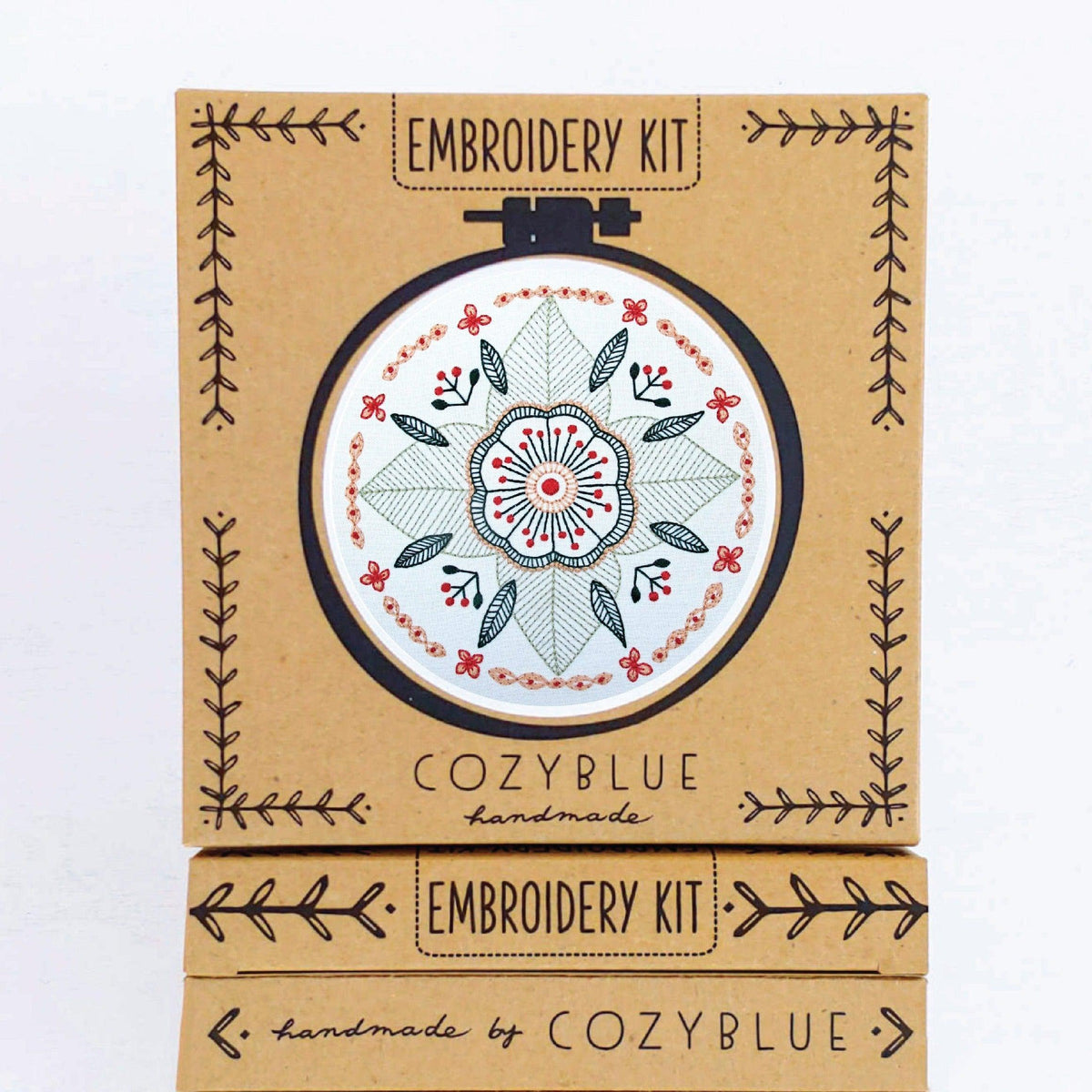 CozyBlue - Floral Mandala Embroidery Kit - Default - gatherhereonline.sbs